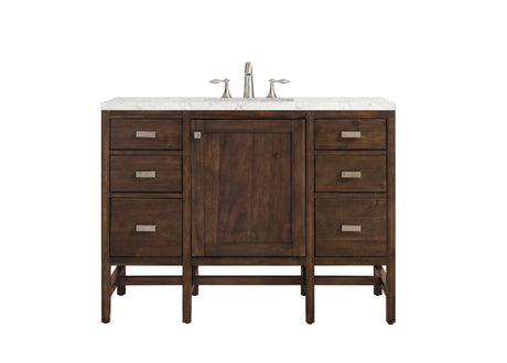 Addison 48" Single Vanity, Mid-Century Acacia w/ 3 CM Eternal Jasmine Pearl Silestone Top