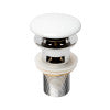 ALFI brand AB8056-W White Ceramic Mushroom Top Pop Up Drain for Sinks with Overflow