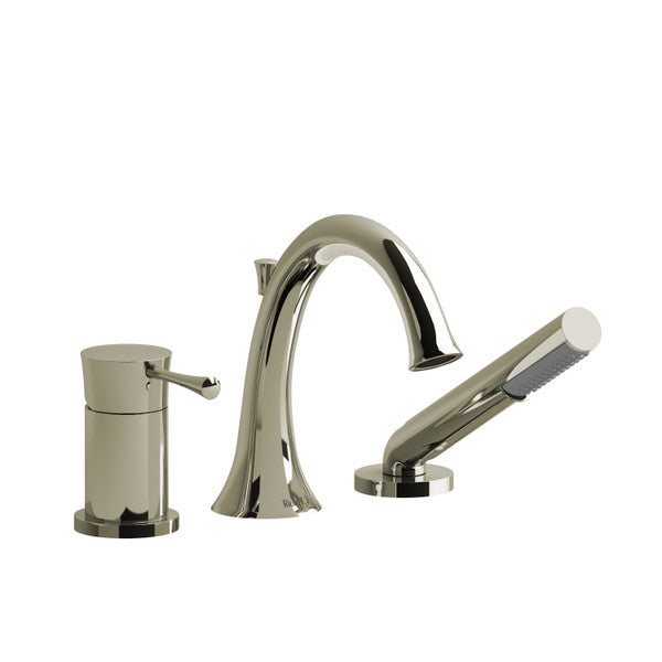 Riobel Edge 3-Hole Deck Mount Tub Filler Trim - Polished Nickel | Model Number: TED16PN