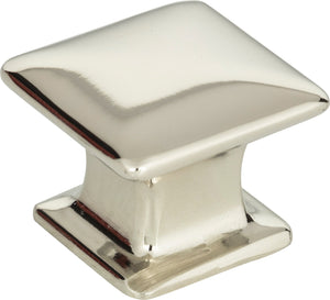 Atlas Homewares Alcott Square Knob 1 1/4 Inch Polished Nickel