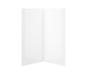 MAAX 107390-000-001 Universal 42 x 42 Acrylic Glue up Two-Piece Vertical Subway Corner Wall Kit in White