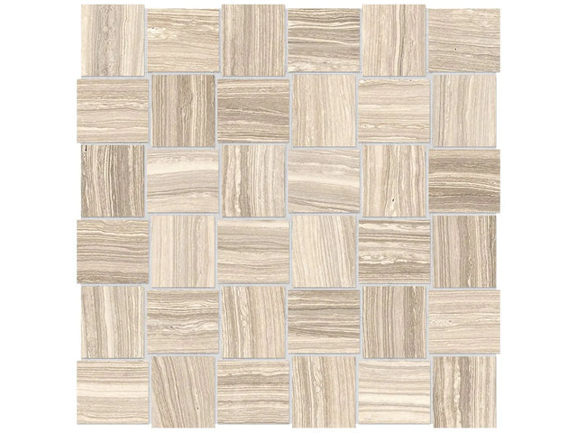 Anatolia Tile 2X2 Basketweave Eramosa Sand Matte Porcelain Mosaics. 1 Sheet = .96 Sq. Ft. 4501-0086-0 (69-234) Sand Basketweave 2x2 - premium natural stone mosaic tile from Anatolia Tile, available at PoshHaus showroom in Keene, NH