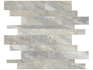 Anatolia Tile Evolution Sand Random Strip Matte Porcelain Mosaics. 1 Sheet = .96 Sq. Ft. 4501-0101.0 (69-201)  - premium natural stone mosaic tile from Anatolia Tile, available at PoshHaus showroom in Keene, NH