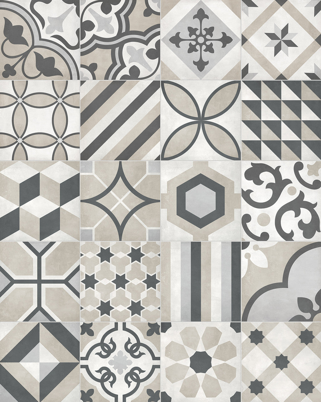 Anatolia Tile 8X8 Form Matte Sand Deco Blend Porcelain Tile 60-326  - premium natural stone mosaic tile from Anatolia Tile, available at PoshHaus showroom in Keene, NH