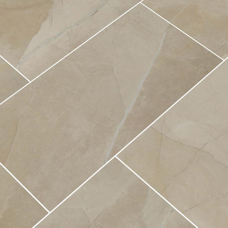 sande cream polished porcelain floor and wall tile msi collection NSANCRE1224P product shot multiple tiles angle view #Size_12"x24"