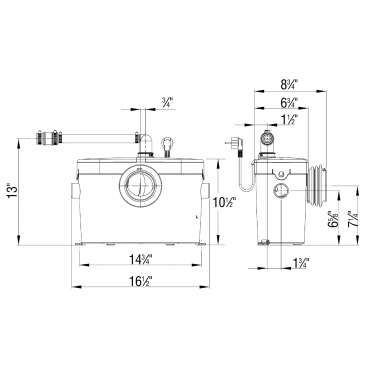 Saniflo Saniaccess 2 Macerator & Elongated Toilet Kit