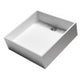 14" Square White Matte Solid Surface Resin Sink