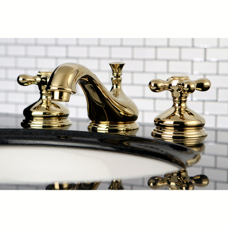 Kingston Brass KS1162AX 8 in. Widespread Bathroom Faucet, Polished Brass