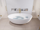 ANZZI FT-AZ510 Cestino 5.5 ft. Solid Surface Center Drain Freestanding Bathtub in Matte White