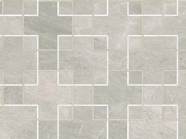 Anatolia Tile Utopio Schema Clay Honed Natural Stone Waterjet Mosaic 5001-0382-0 Schema Clay - premium natural stone mosaic tile from Anatolia Tile, available at PoshHaus showroom in Keene, NH