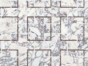 Anatolia Tile Utopio Schema Orchid Honed W/ Polished Accents Natural Stone Waterjet Mosaic 5001-0381-0 Schema Orchid - premium natural stone mosaic tile from Anatolia Tile, available at PoshHaus showroom in Keene, NH