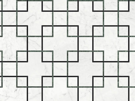 Anatolia Tile Utopio Schema Pine Honed W/ Polished Accents Natural Stone Waterjet Mosaic 5001-0380-0 Schema Pine - premium natural stone mosaic tile from Anatolia Tile, available at PoshHaus showroom in Keene, NH