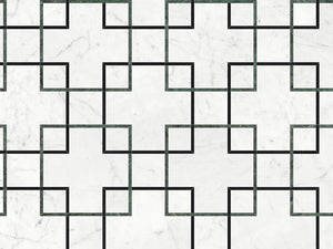 Utopio Schema Pine Honed W/ Polished Accents Natural Stone Waterjet Mosaic