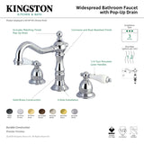 Kingston Brass KS1972PL 8 in. Widespread Bathroom Faucet, Polished Brass