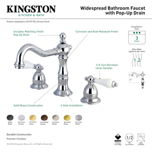 Kingston Brass KS1972PL 8 in. Widespread Bathroom Faucet, Polished Brass