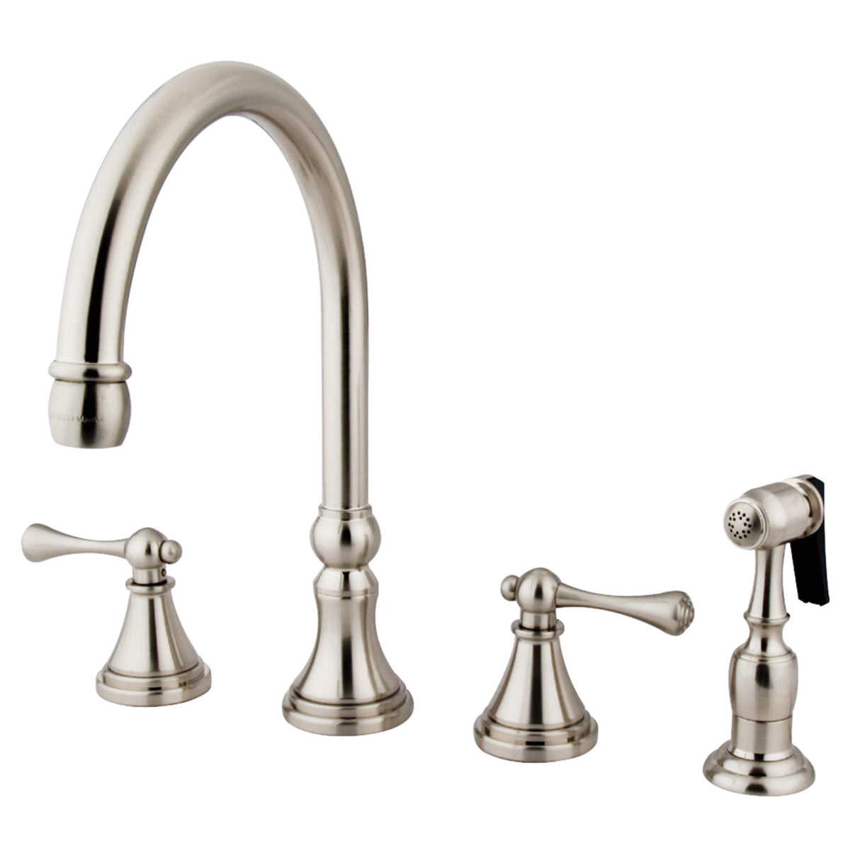 Kingston Brass KS2798BLBS Widespread Kitchen Faucet, Brushed Nickel