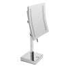 ALFI brand ABM8FLED-PC Polished Chrome Tabletop Square 8" 5x Magnifying Cosmetic Mirror with Light