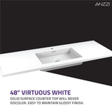 ANZZI VT-MRSCCT48-DB 48 in. W x 20 in. H x 18 in. D Bath Vanity Set in Dark Brown with Vanity Top in White with White Basin and Mirror