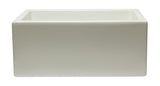 ALFI brand AB2418HS-B 24 inch Biscuit Reversible Smooth / Fluted Single Bowl Fireclay Farm Sink