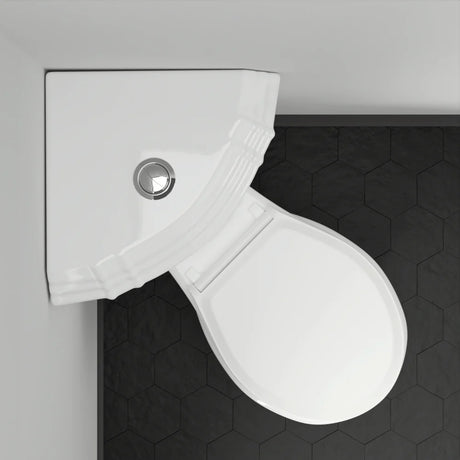 New England Home Goods - Far Harbor Corner-Fit Comfort Height Dual-Flush Toilet - Corner Toilet