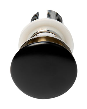 ALFI brand AB8056-BM Black Matte Ceramic Mushroom Top Pop Up Drain for Sinks with Overflow
