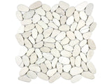 Anatolia Tile Zen Serenity Ivory Flat Matte Pebble Mosaics. 1 Sheet = 1 Sq. Ft. 5001-0223-0 (76-462) Serenity Ivory Flat Pebble - premium natural stone mosaic tile from Anatolia Tile, available at PoshHaus showroom in Keene, NH