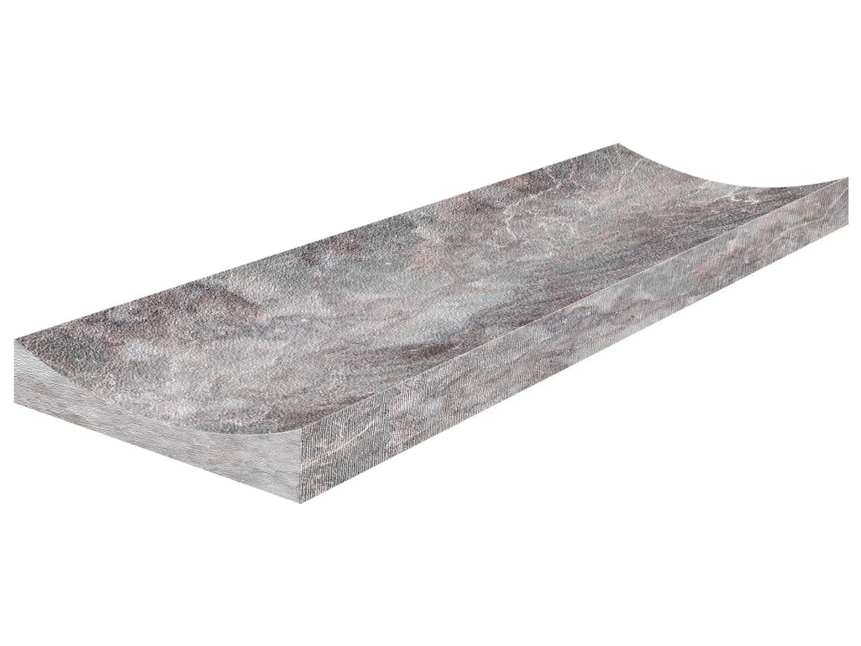 Anatolia Tile 4X12 Sereno Burgundy Fluto Honed Marble Tile 5000-0656-0 Sereno Burgundy Fluto - premium natural stone mosaic tile from Anatolia Tile, available at PoshHaus showroom in Keene, NH