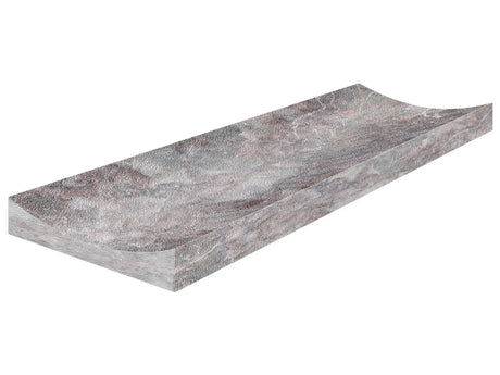 Anatolia Tile 4X12 Sereno Burgundy Fluto Honed Marble Tile 5000-0656-0 Sereno Burgundy Fluto - premium natural stone mosaic tile from Anatolia Tile, available at PoshHaus showroom in Keene, NH