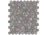 Anatolia Tile 1.25" Sereno Burgundy Penny Round Honed Marble Mosaic 5001-0314-0 * 1 Sheet = .99 Sqft * Sereno Burgundy Penny Round - premium natural stone mosaic tile from Anatolia Tile, available at PoshHaus showroom in Keene, NH