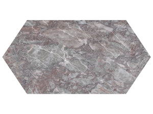 24 Inch Sereno Burgundy Picket Honed Marble Tile - 12