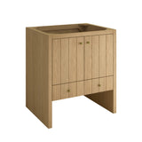 Hudson 30" Single Vanity, Light Natural Oak w/ 3 CM Lime Delight Silestone Top