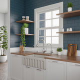 ALFI brand AB3018HS-B 30 inch Biscuit Reversible Smooth / Fluted Single Bowl Fireclay Farm Sink