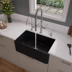 Black Matte Smooth Apron 30