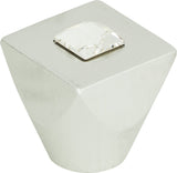 Atlas Homewares Crystal Square Knob 1 Inch Matte Chrome