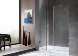 ANZZI SD-AZ07-01CH Consort Series 60 in. by 72 in. Frameless Hinged Alcove Shower Door in Polished Chrome with Handle