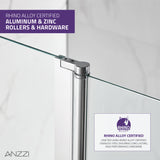 ANZZI SD05401CH-3260L 5 ft. Acrylic Left Drain Rectangle Tub in White With 48 in. x 58 in. Frameless Tub Door in Polished Chrome