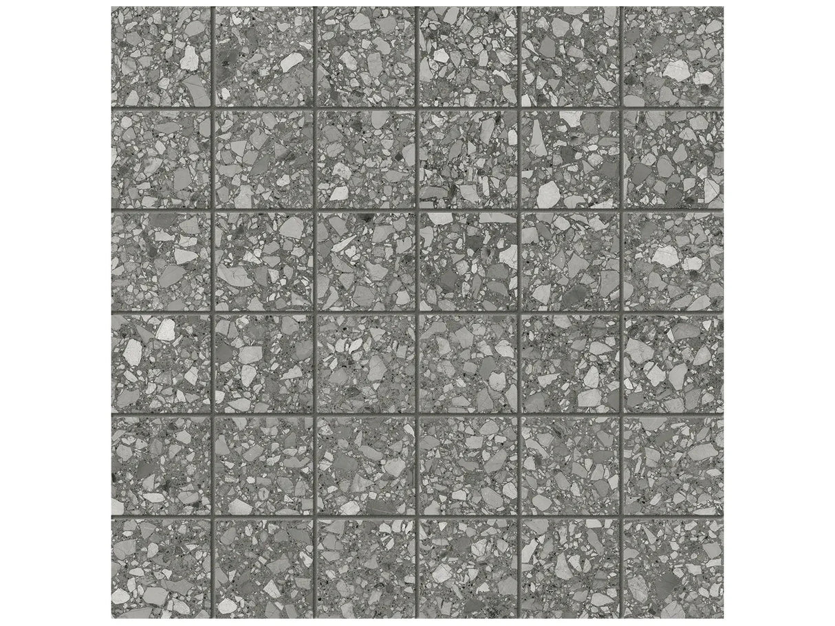 Anatolia Tile 2X2 Station Shadow Matte 36 Piece Porcelain Mosaics. 1 Sheet = .96 Sq. Ft. 4501-0319-0 (63-669) Shadow 2x2 - premium natural stone mosaic tile from Anatolia Tile, available at PoshHaus showroom in Keene, NH