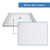 DreamLine Lumen 36 in. D x 36 in. W by 74 3/4 in. H Hinged Shower Door in Brushed Nickel with White Acrylic Base Kit