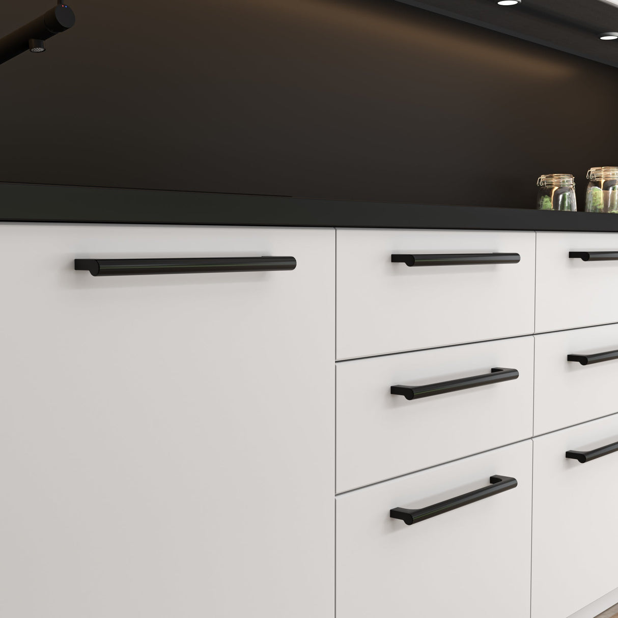 Atlas Homewares Whittier Pull 7 9/16 Inch (c-c) Matte Black