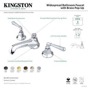 Kingston Brass KS4468HL Metropolitan Widespread Bathroom Faucet, Brushed Nickel