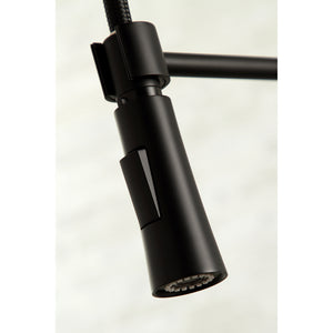 Gourmetier LS8670CTL Continental Single-Handle Pre-Rinse Kitchen Faucet, Matte Black