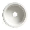 White Round 18" x 18" Undermount / Drop In Fireclay Prep Sink