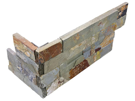 Anatolia Tile 6X18 Assembled Corner Ledger Stone Sierra Split Face Slate Trim 76-368  - premium natural stone mosaic tile from Anatolia Tile, available at PoshHaus showroom in Keene, NH