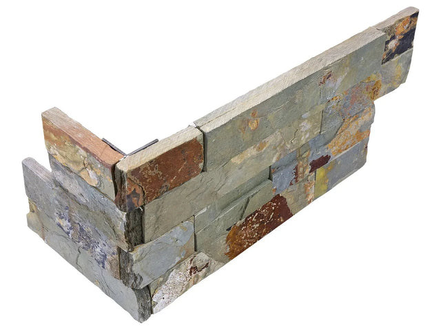Anatolia Tile 6X18 Assembled Corner Ledger Stone Sierra Split Face Slate Trim 76-368  - premium natural stone mosaic tile from Anatolia Tile, available at PoshHaus showroom in Keene, NH