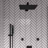 Matte Black Stainless Steel 12" Square Ultra-Thin Rain Shower Head