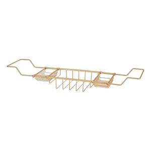 Signature Hardware Nottingham Adjustable Brass Tub Caddy 123696