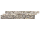 Anatolia Tile Travertine Silver Ash Stone Split Face Panel 73-359  - premium natural stone mosaic tile from Anatolia Tile, available at PoshHaus showroom in Keene, NH