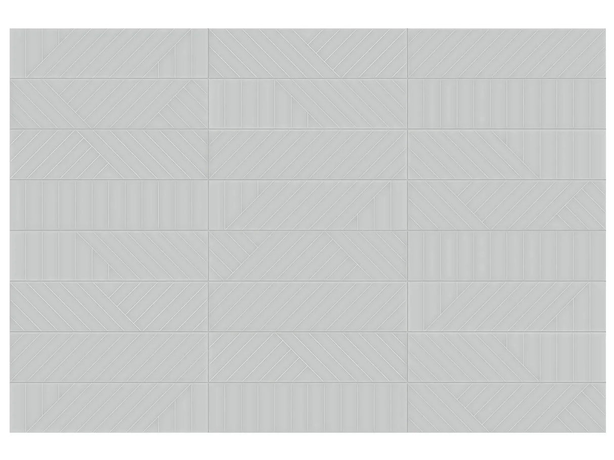 Anatolia Geometra 3X12 Maze Silver Glossy Ceramic Wall Tile 4000-0315-0 Silver Maze 3x12 - premium natural stone mosaic tile from Anatolia Tile, available at PoshHaus showroom in Keene, NH