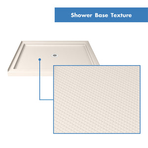 DreamLine Flex 36 in. D x 36 in. W x 74 3/4 in. H Semi-Frameless Pivot Shower Door in Chrome with Center Drain Biscuit Base