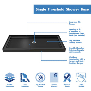 DreamLine Infinity-Z 32 in. D x 54 in. W x 74 3/4 in. H Clear Sliding Shower Door in Oil Rubbed Bronze and Center Drain Black Base